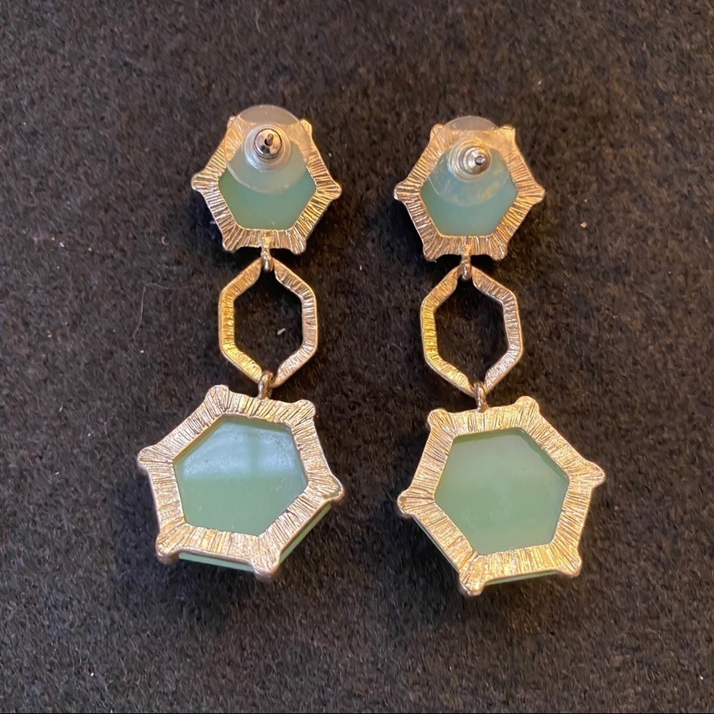 Green & gold earrings - Picture 5 of 11